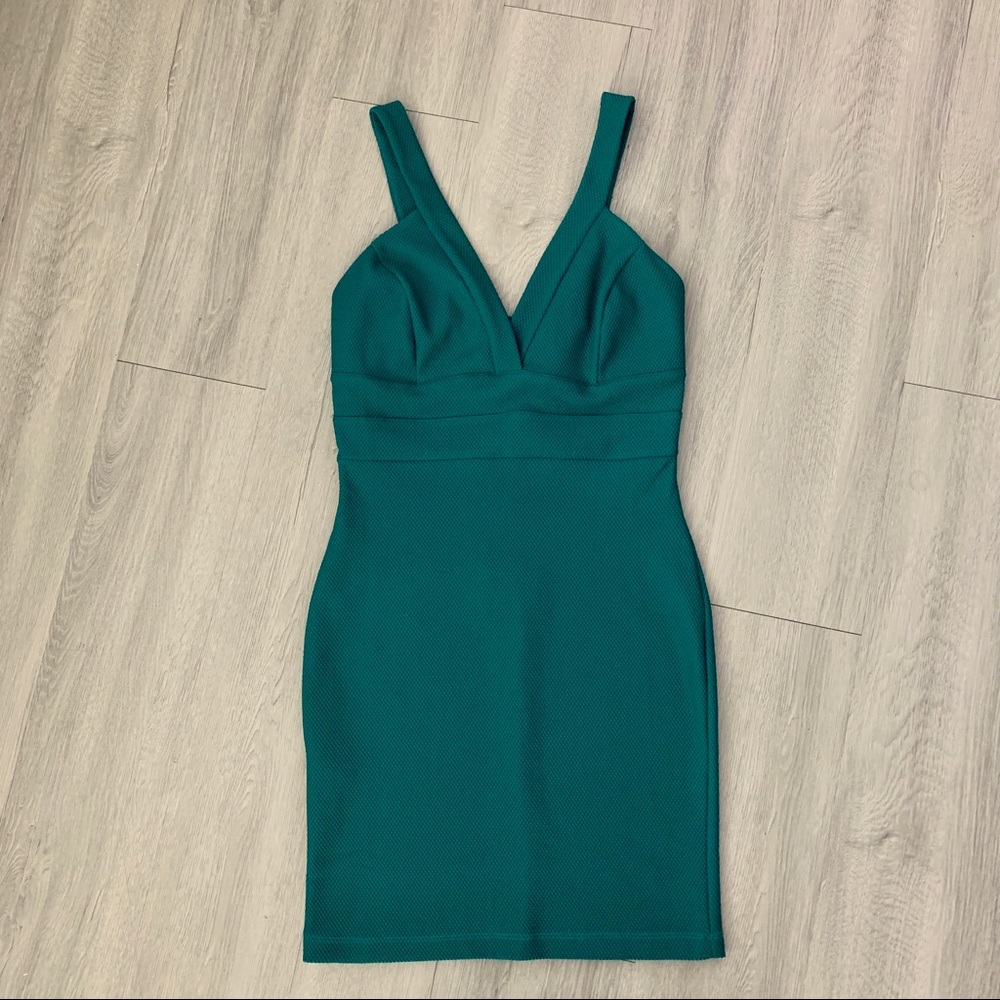 Emerald Green Mini Dress.
